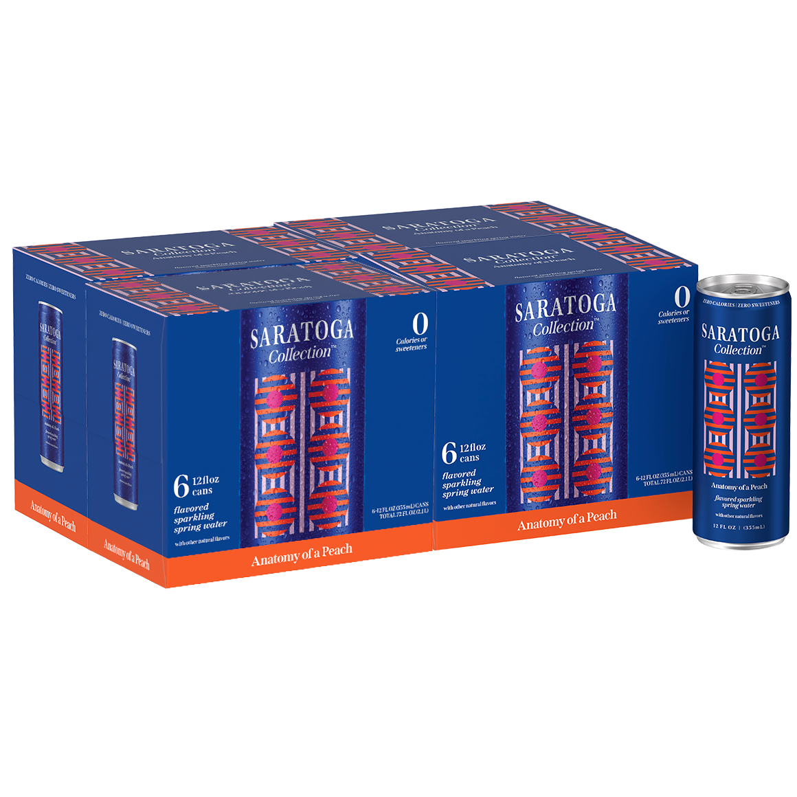 Saratoga Collection™ Anatomy of a Peach Flavored Sparkling Spring Water 4-6 Packs of 12 fl oz Cans