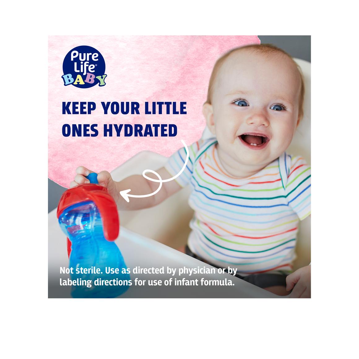 Pure Life® Baby Purified Water With Added Fluoride 1 Gallon Jug (6 Pack)