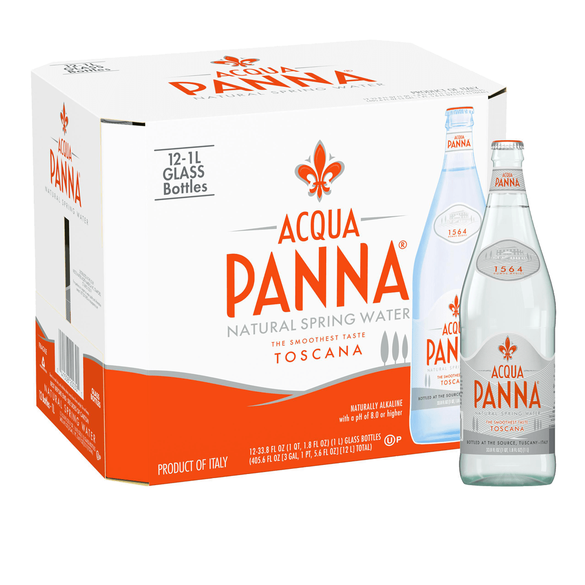 Acqua Panna® Natural Spring Water - Glass, 1 Liter Bottle (12 pack)