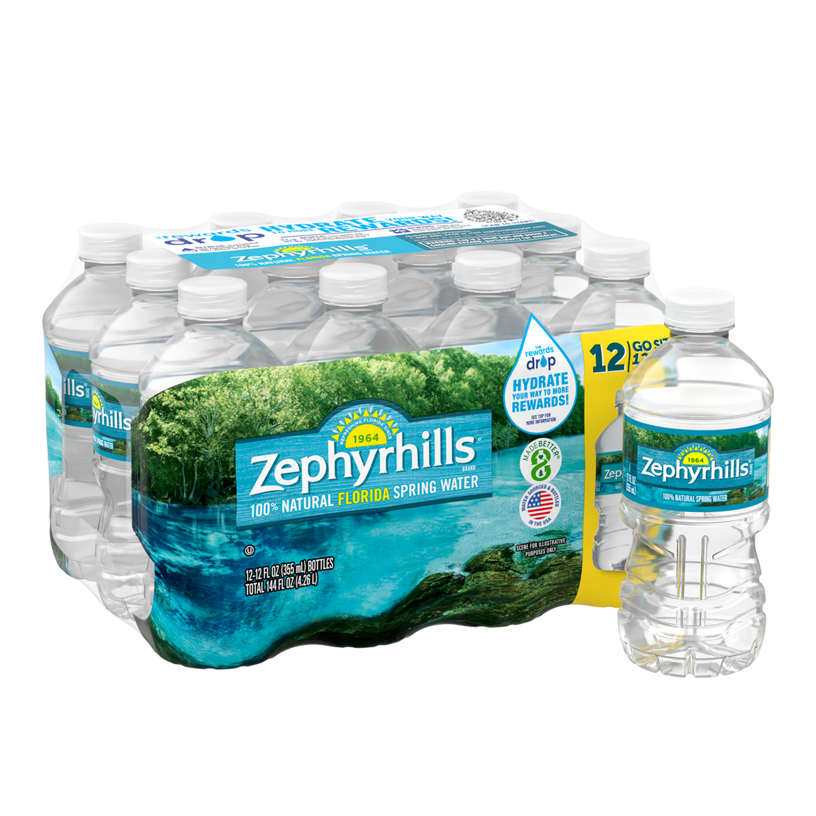 Zephyrhills® Florida Spring Water - 12 oz. - Bottle - Case of 12