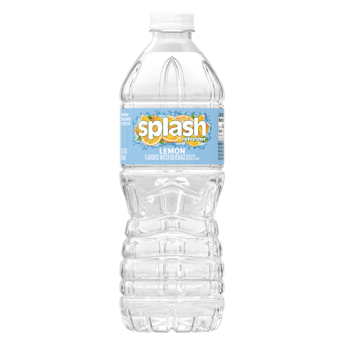 Splash Refresher™, Flavored Water Beverage, Lemon Flavor, 16.9 FL OZ Plastic Bottles (24 Count)