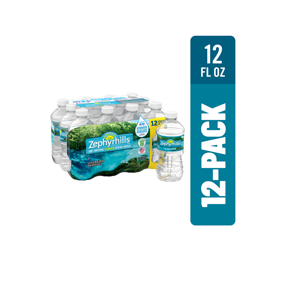 Zephyrhills® Florida Spring Water - 12 oz. - Bottle - Case of 12