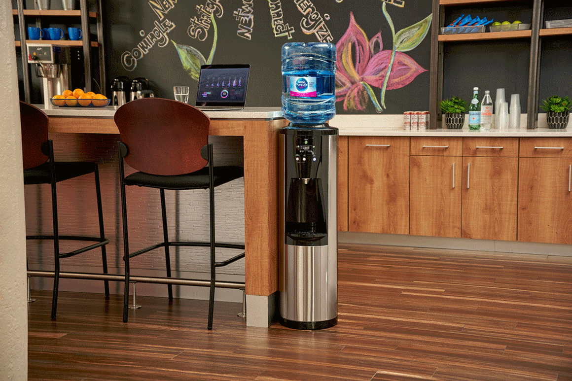 The Allure Series™ Hot, Cold and SPARKLING Water Dispenser in Stainless Steel