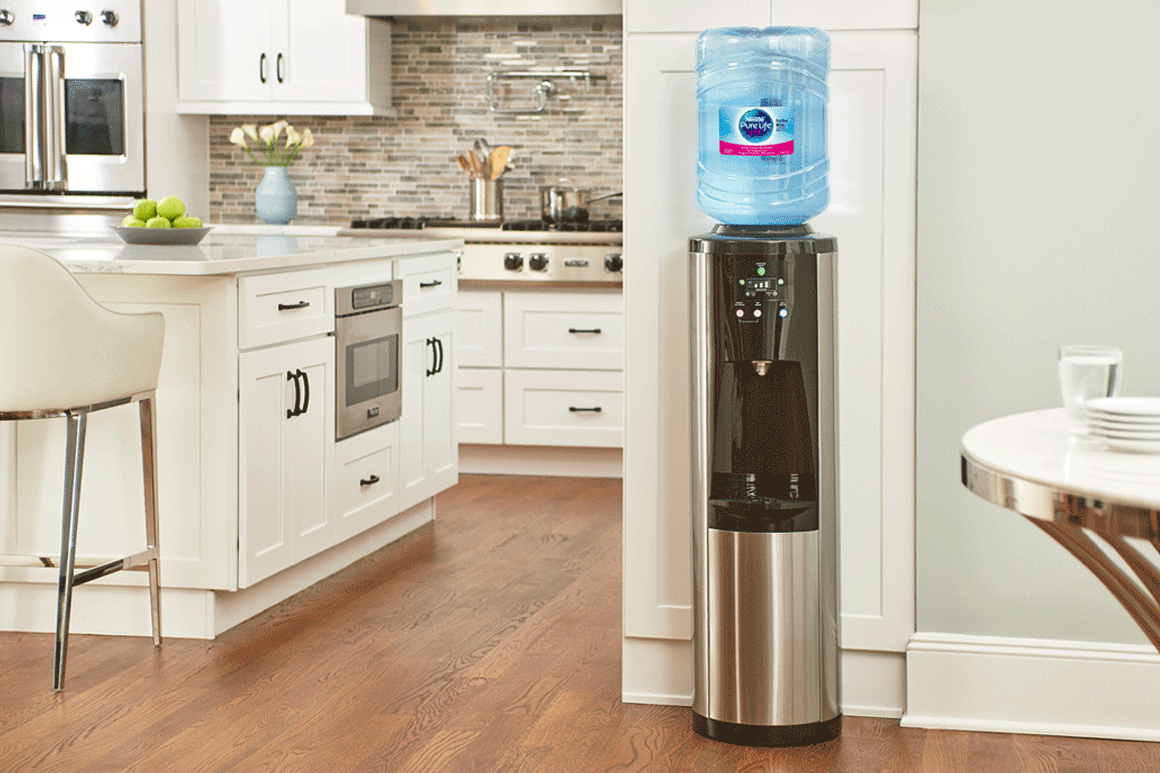 The Allure Series™ Hot, Cold and SPARKLING Water Dispenser in Stainless Steel