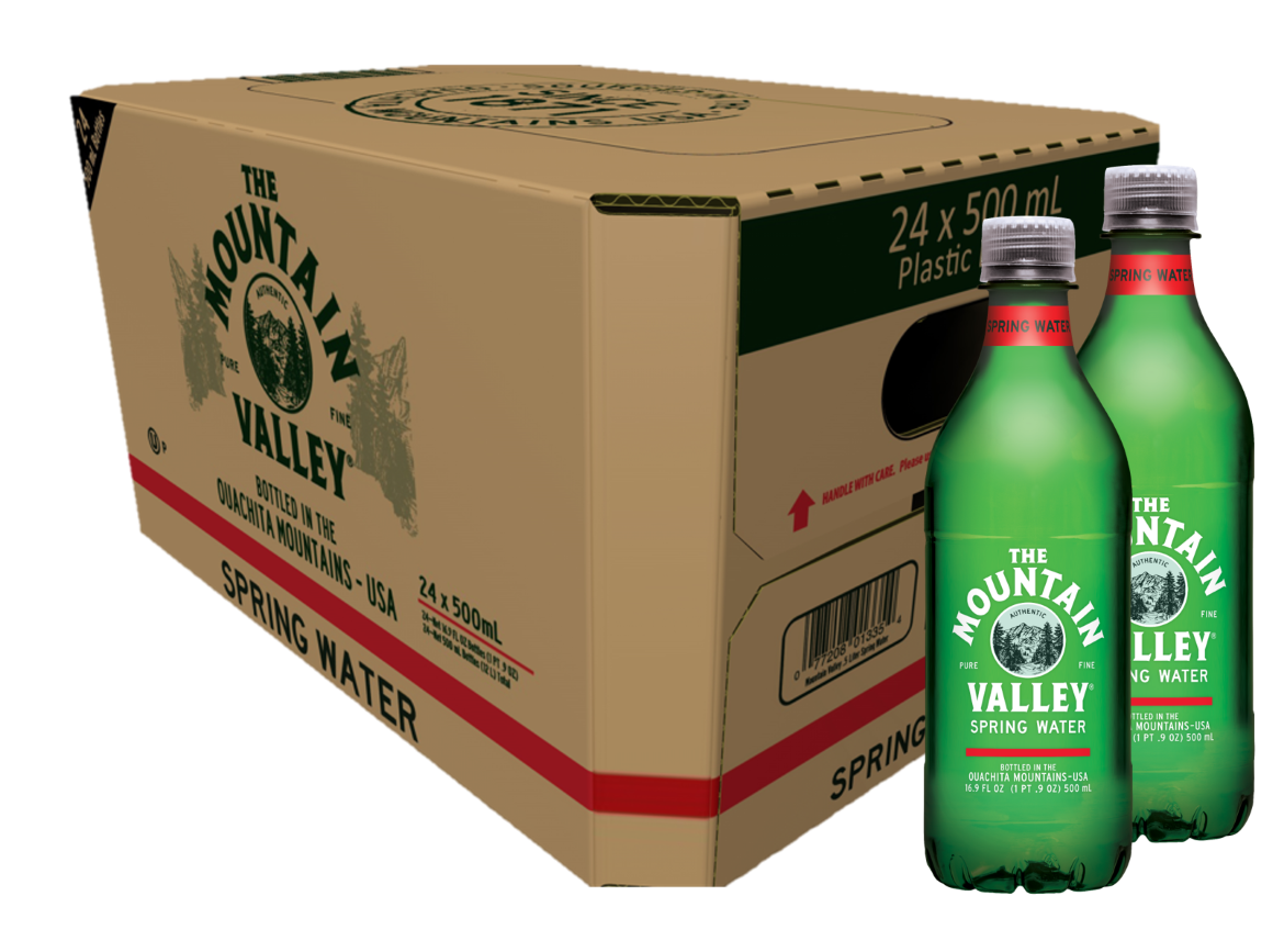 Mountain Valley Spring Water .5 Liter (16.9 oz.) - Bottle - Case of 24