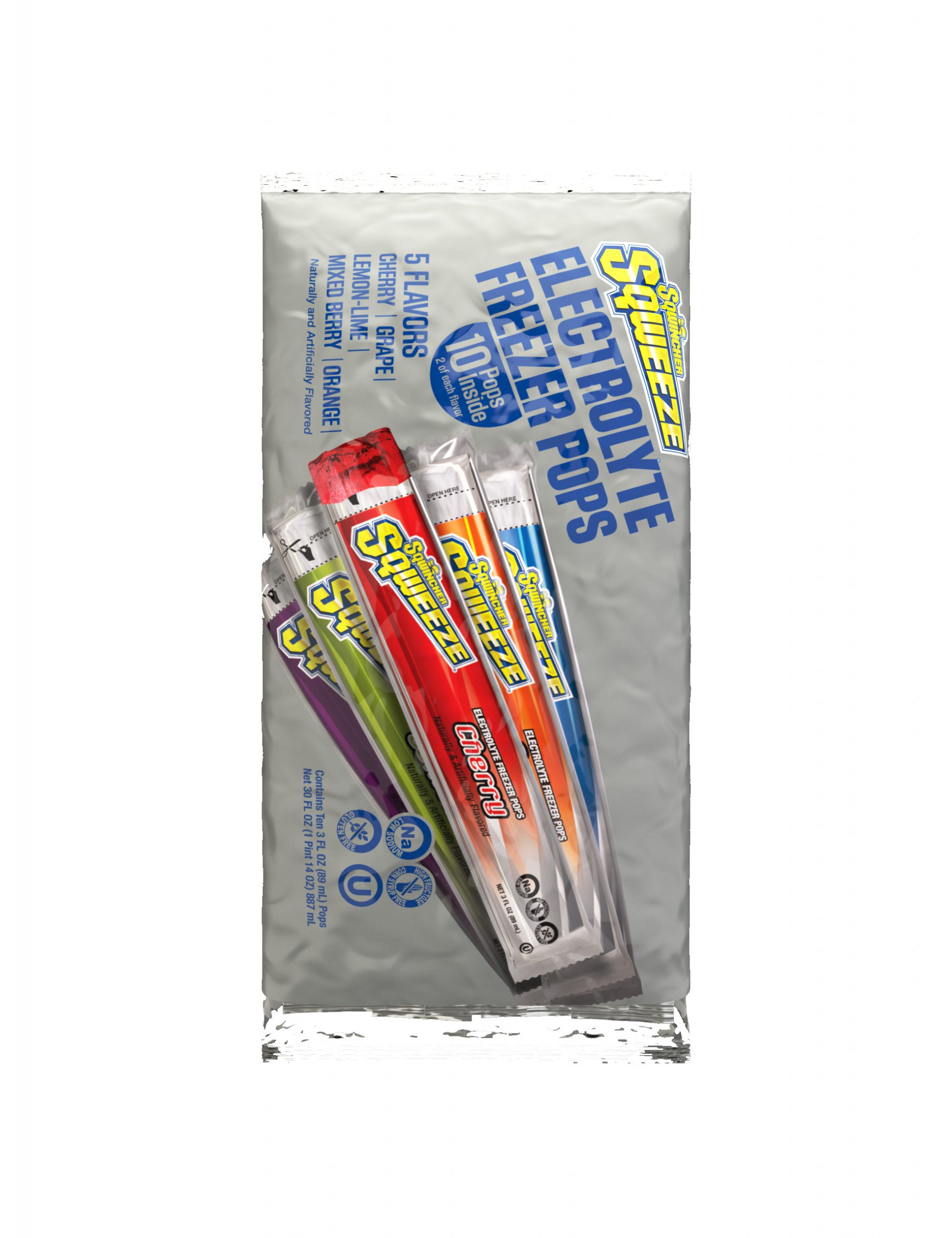 Sqwincher® Sqweeze® Freezer Pops, Assorted Flavors, Pack of 10