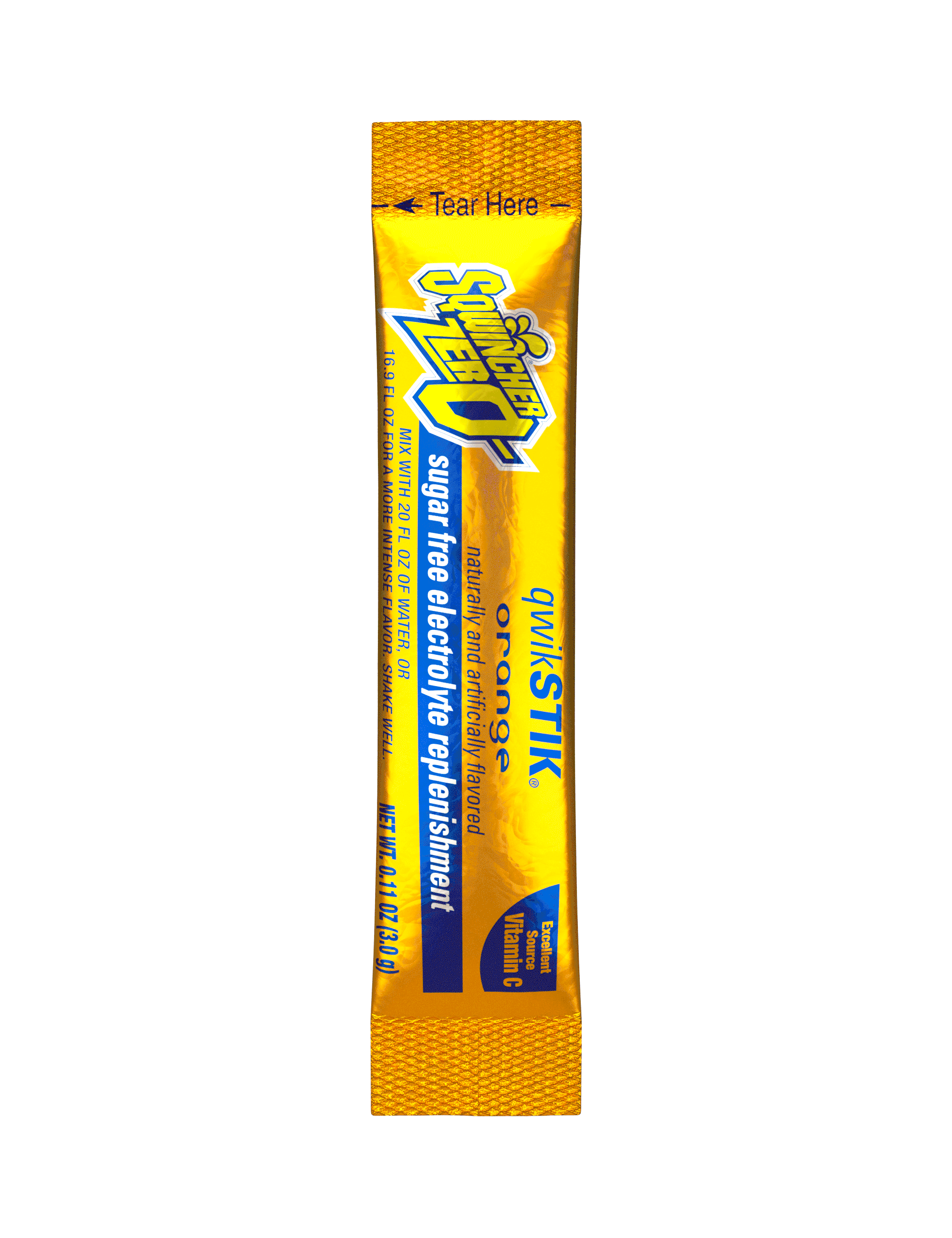 Sqwincher® Qwik Stik®, Orange, ZERO Sugar Free, 20oz Yield Powder Mixes, Pack of 50