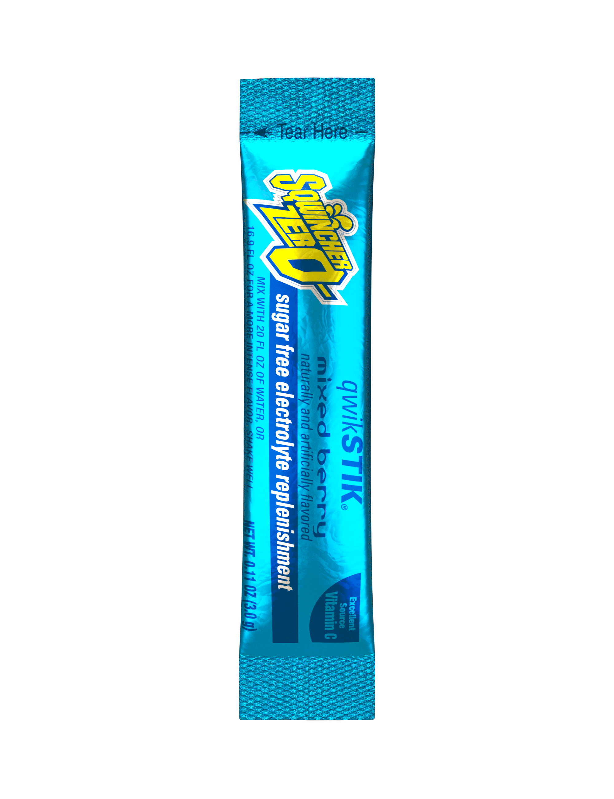 Sqwincher® Qwik Stik®, Mixed Berry, ZERO Sugar Free, 20oz Yield Powder Mixes, Pack of 50