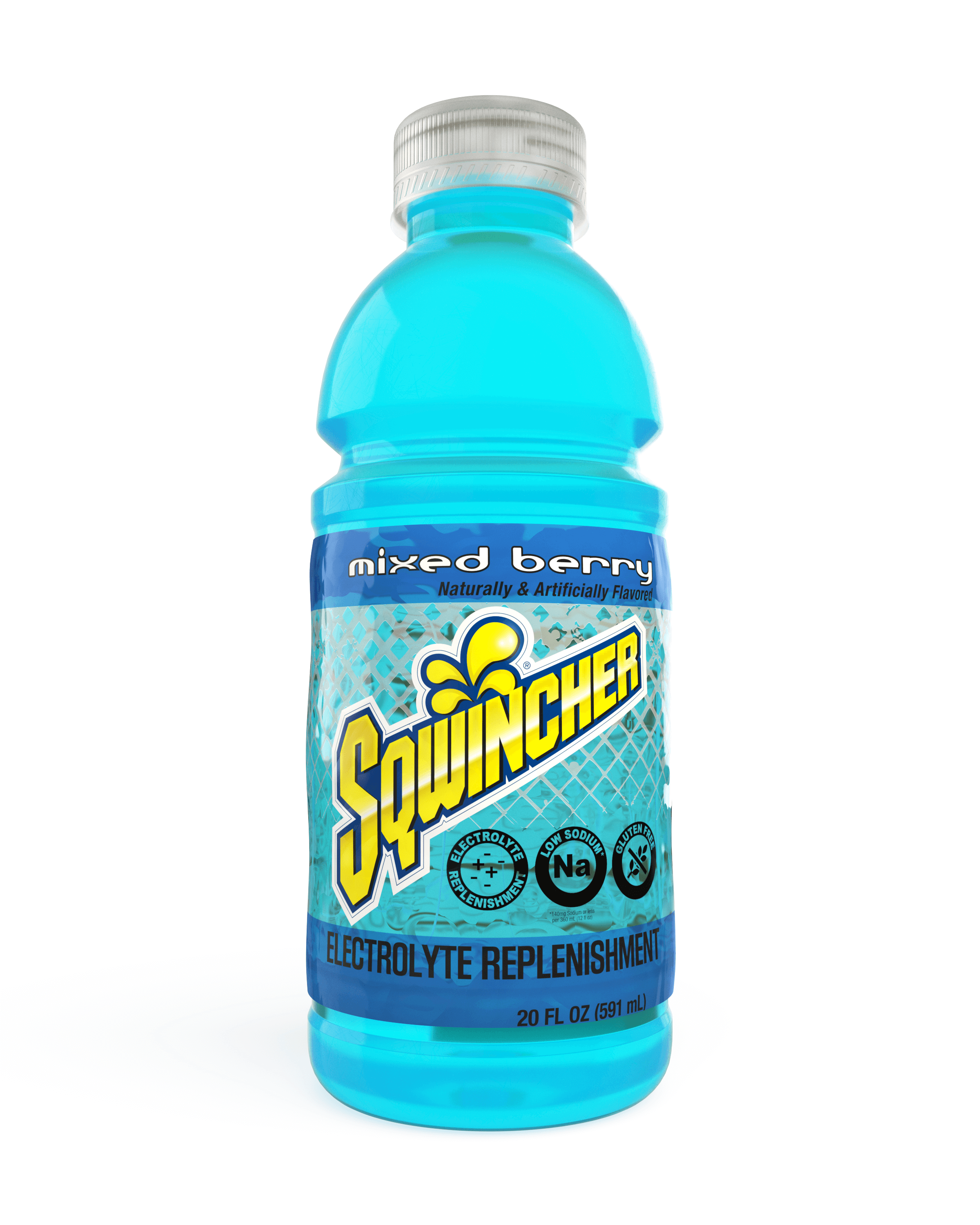 Sqwincher®, Mixed Berry, 20oz, Wide mouth, Pack of 24