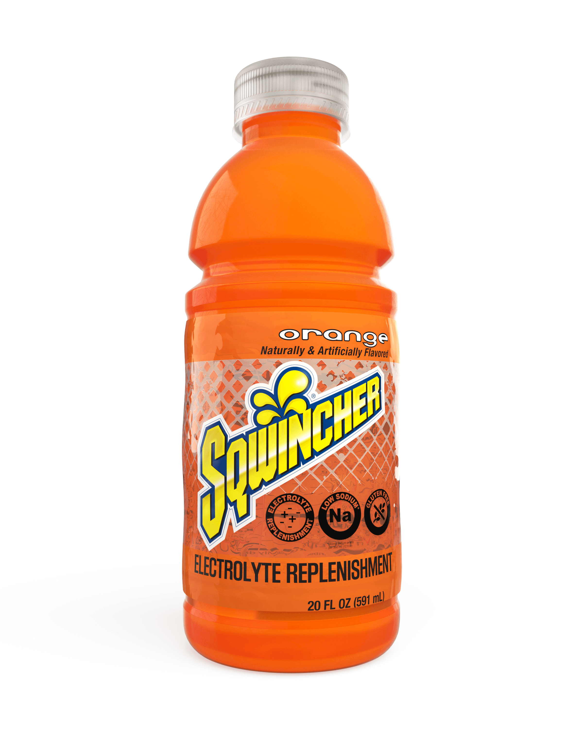 Sqwincher®, Orange, 20oz, Wide mouth, Pack of 24
