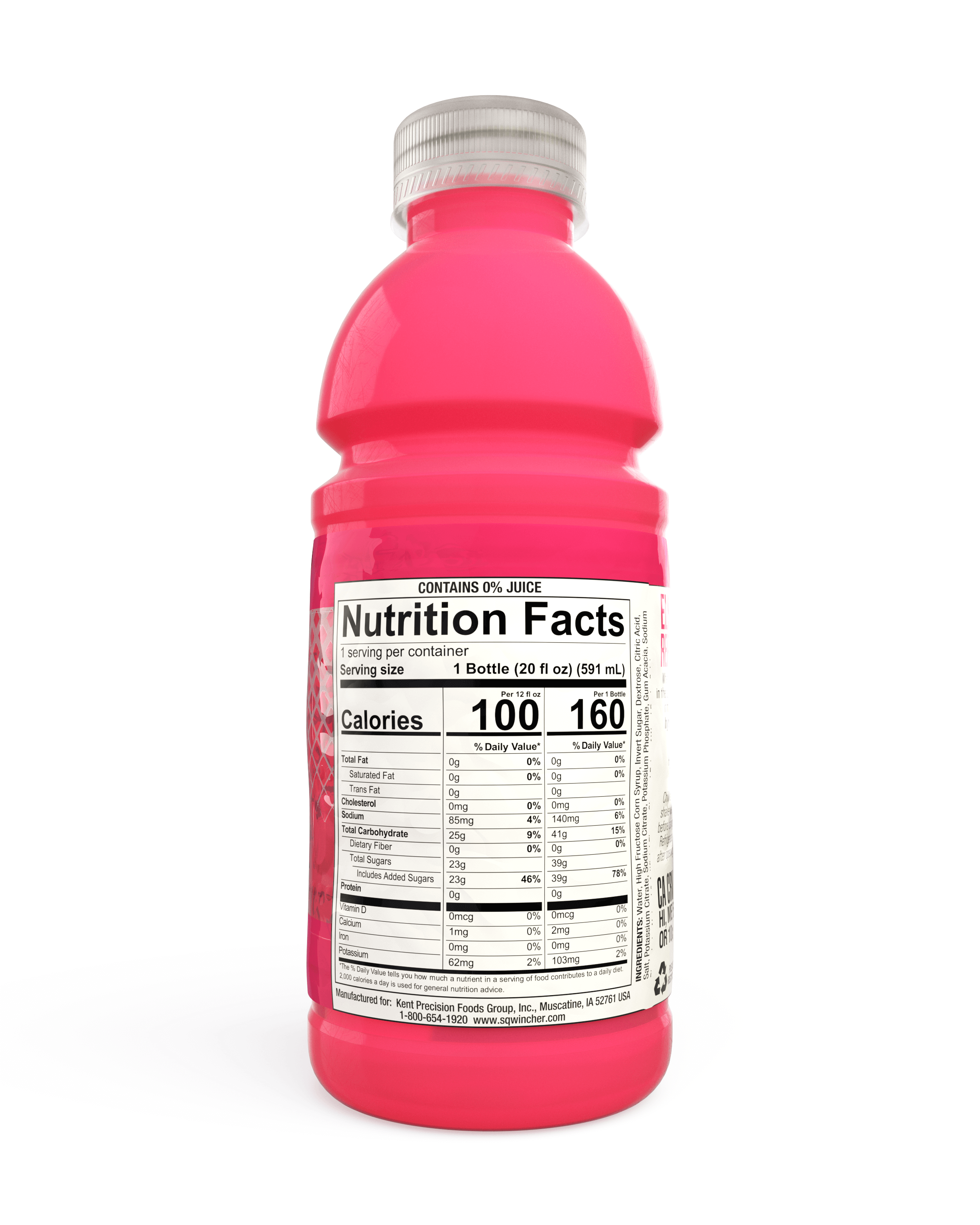 Sqwincher®, Strawberry Lemonade, 20oz, Wide mouth, Pack of 24