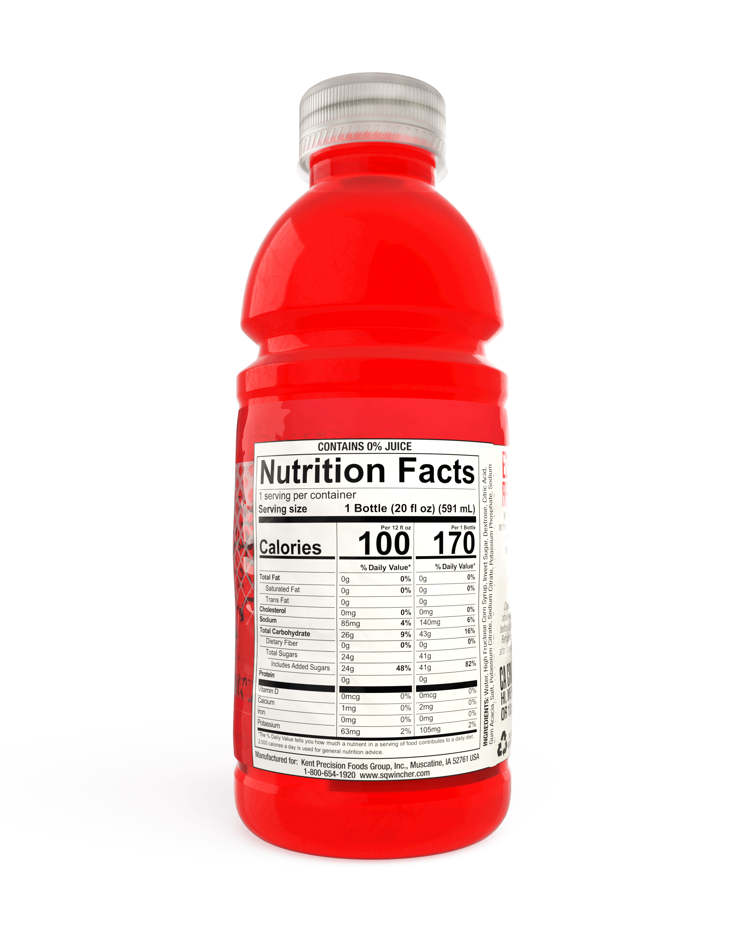 Sqwincher®, Fruit Punch, 20oz, Wide mouth, Pack of 24