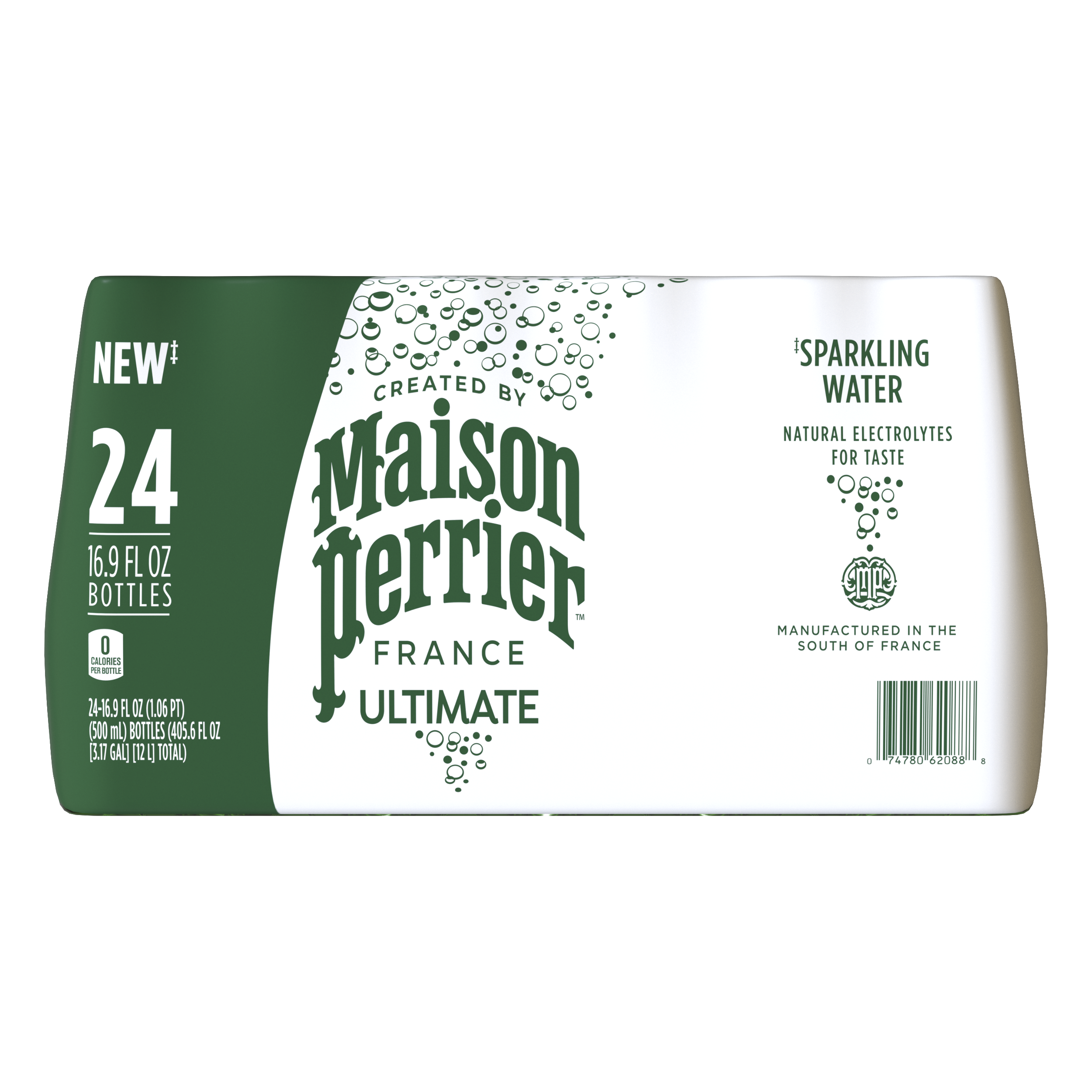 Maison Perrier Ultimate Unflavored Sparkling Water 0.5 Liter Plastic Bottles (24 Pack)