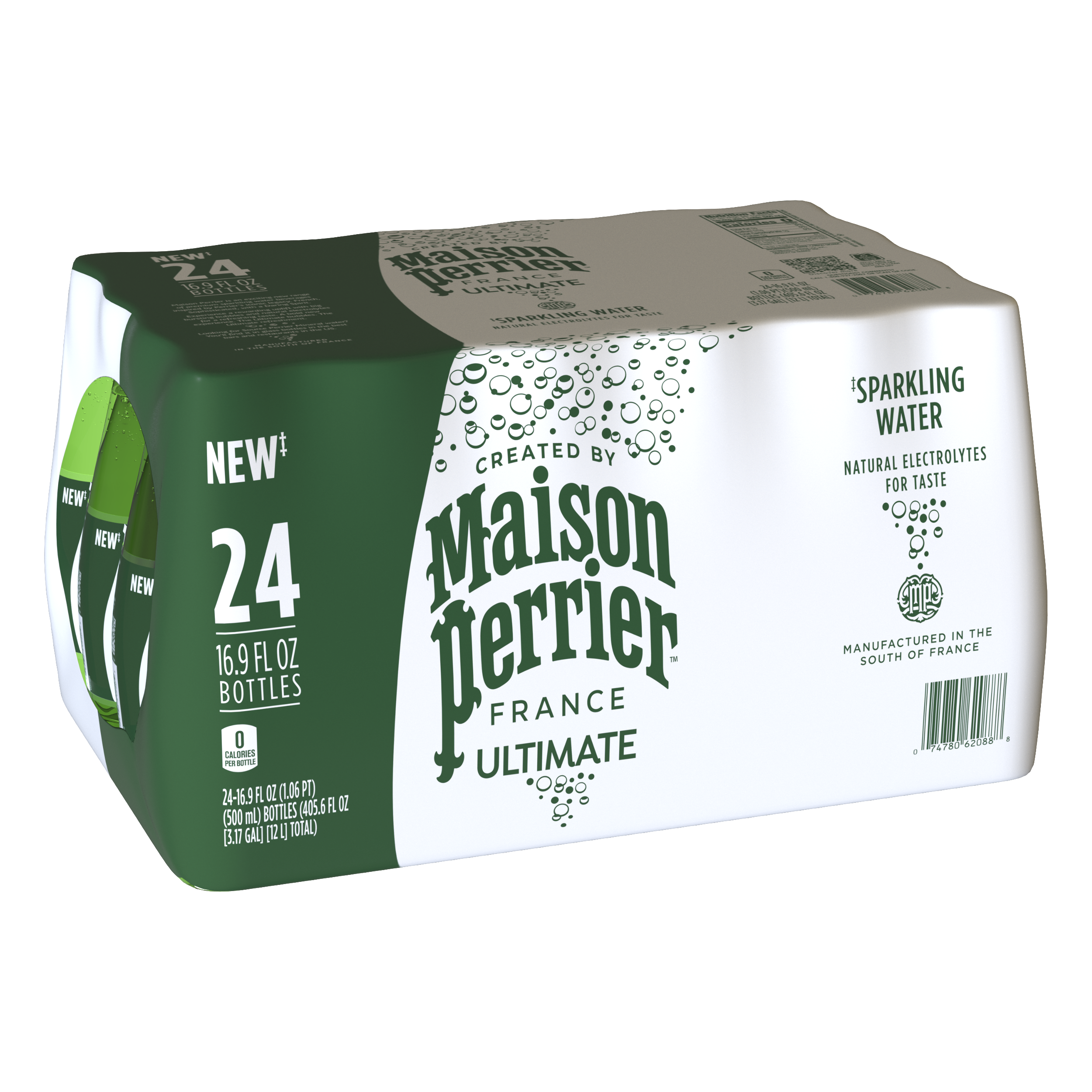 Maison Perrier Ultimate Unflavored Sparkling Water 0.5 Liter Plastic Bottles (24 Pack)