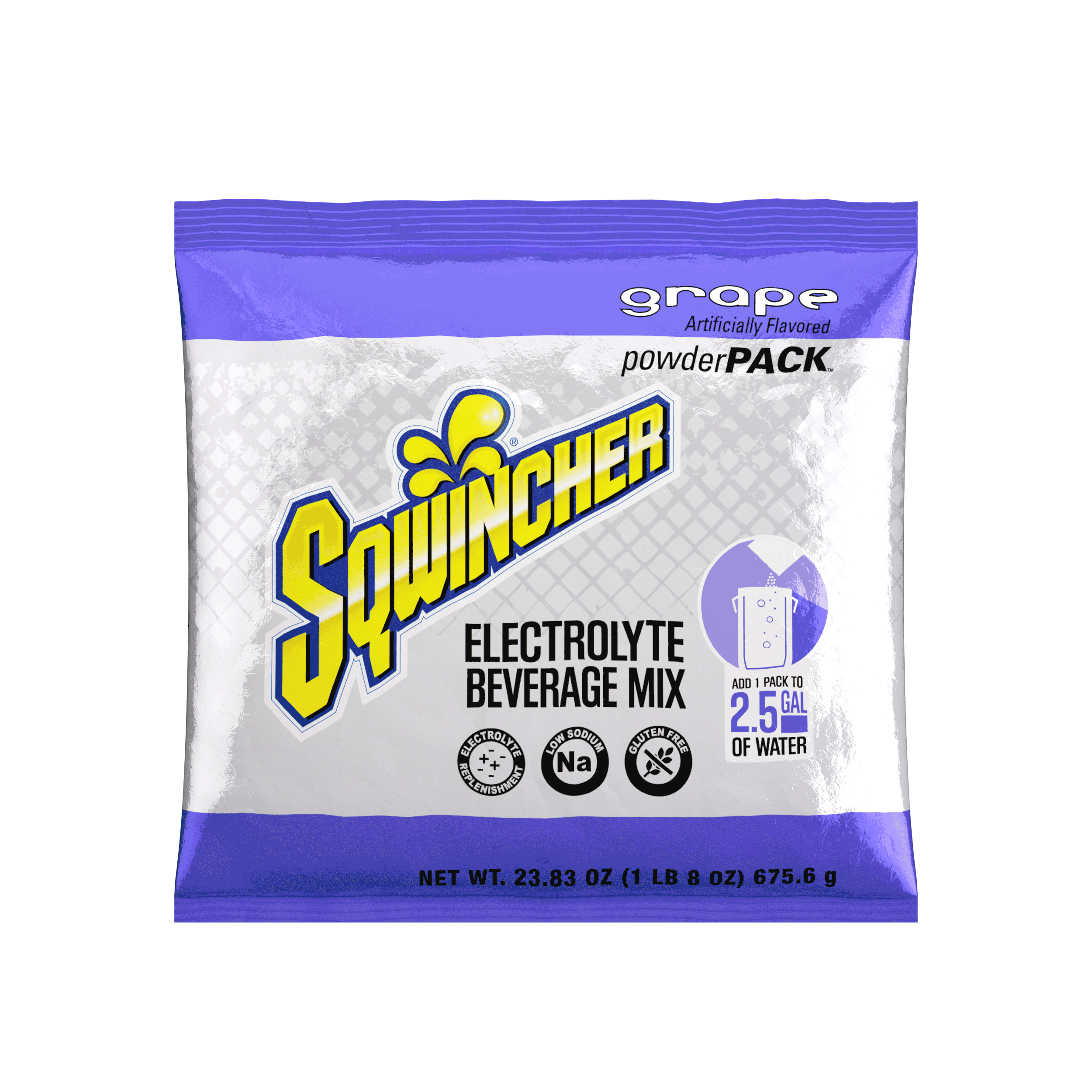 Sqwincher® Powder Pack™, Grape, 2.5 Gallon Yield Powder Mixes