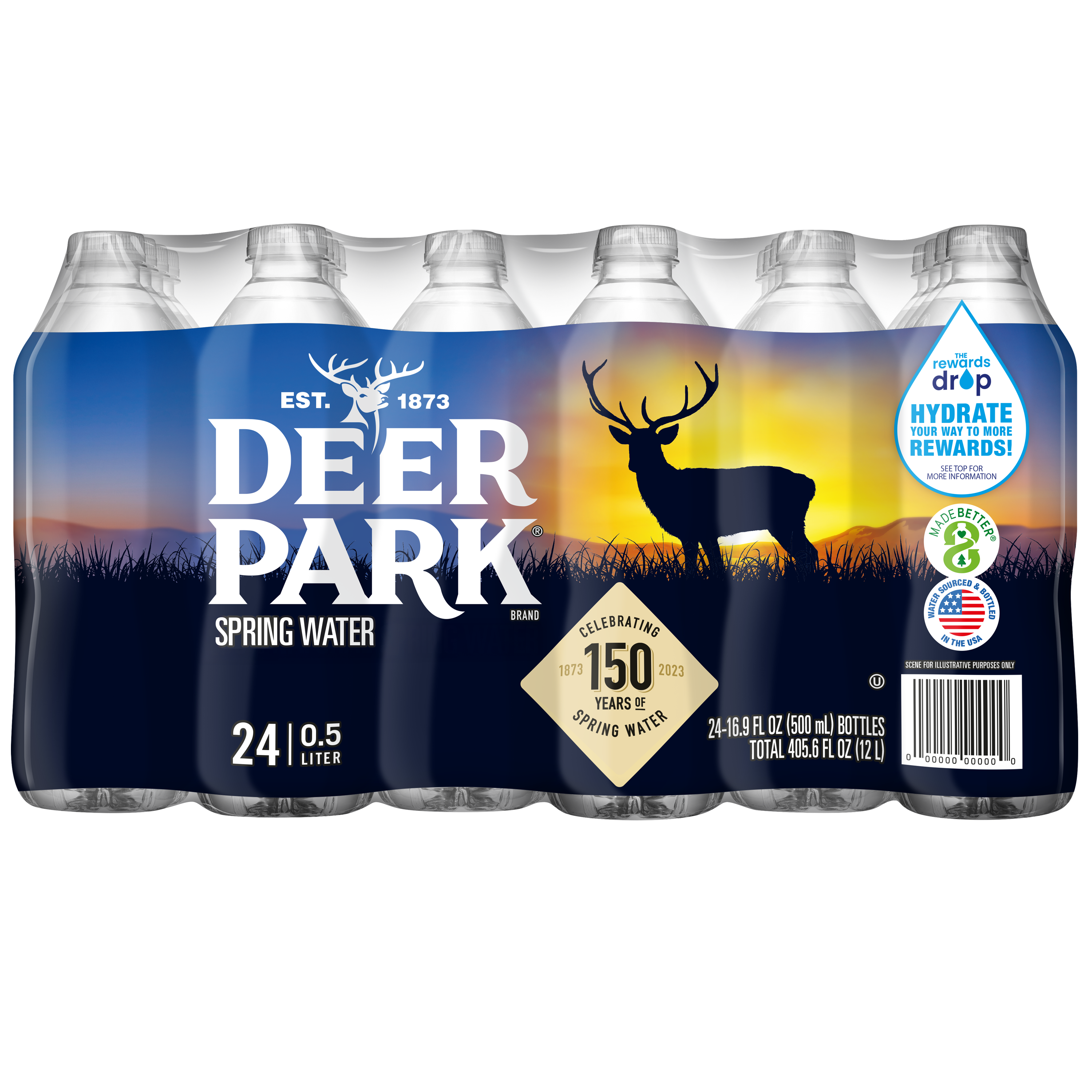 Deer Park® Spring Water .5 Liter (16.9 fl oz) - Bottle - Case of 24