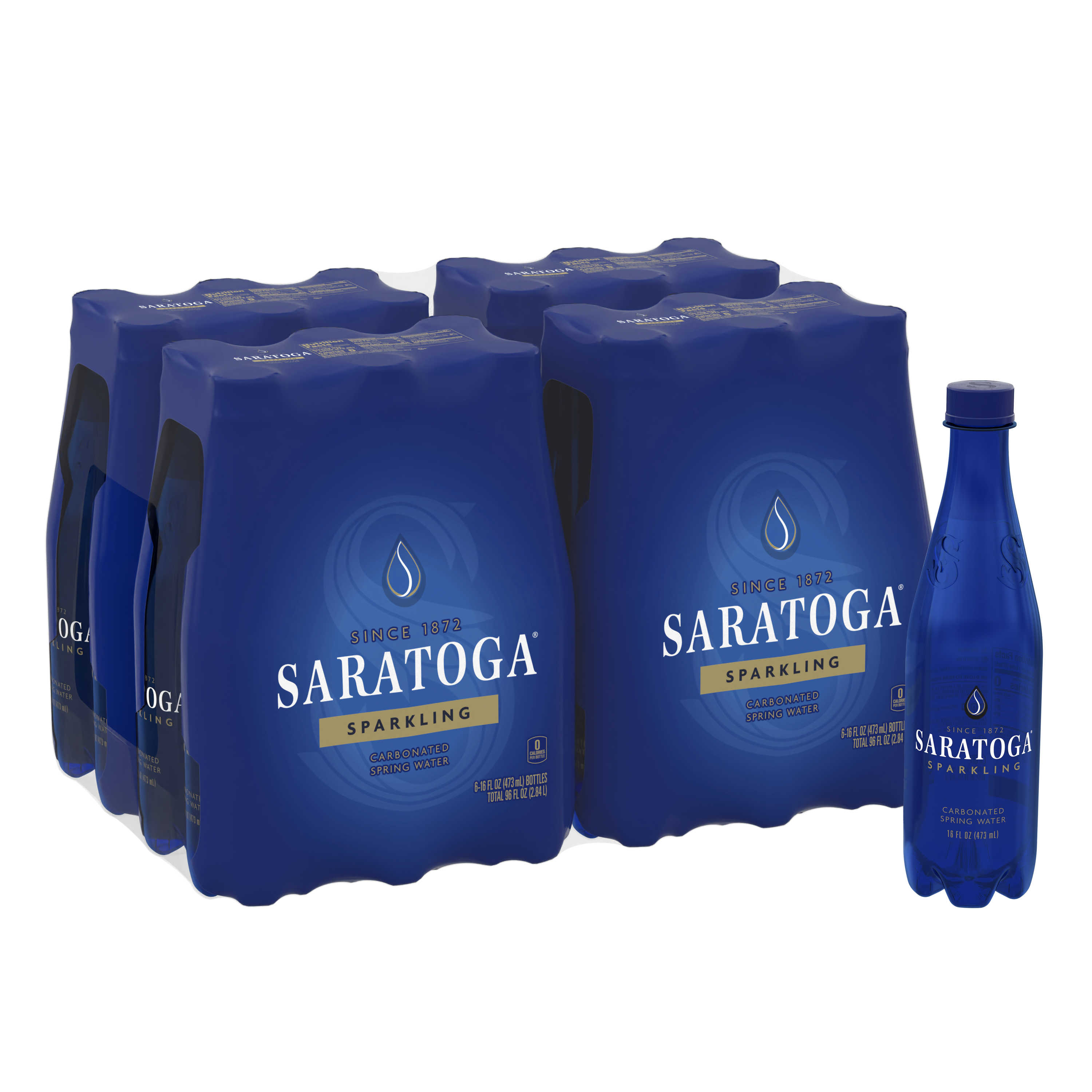 Saratoga® Sparkling Spring Water -16 fl oz - Plastic Bottle - 4 6-Packs