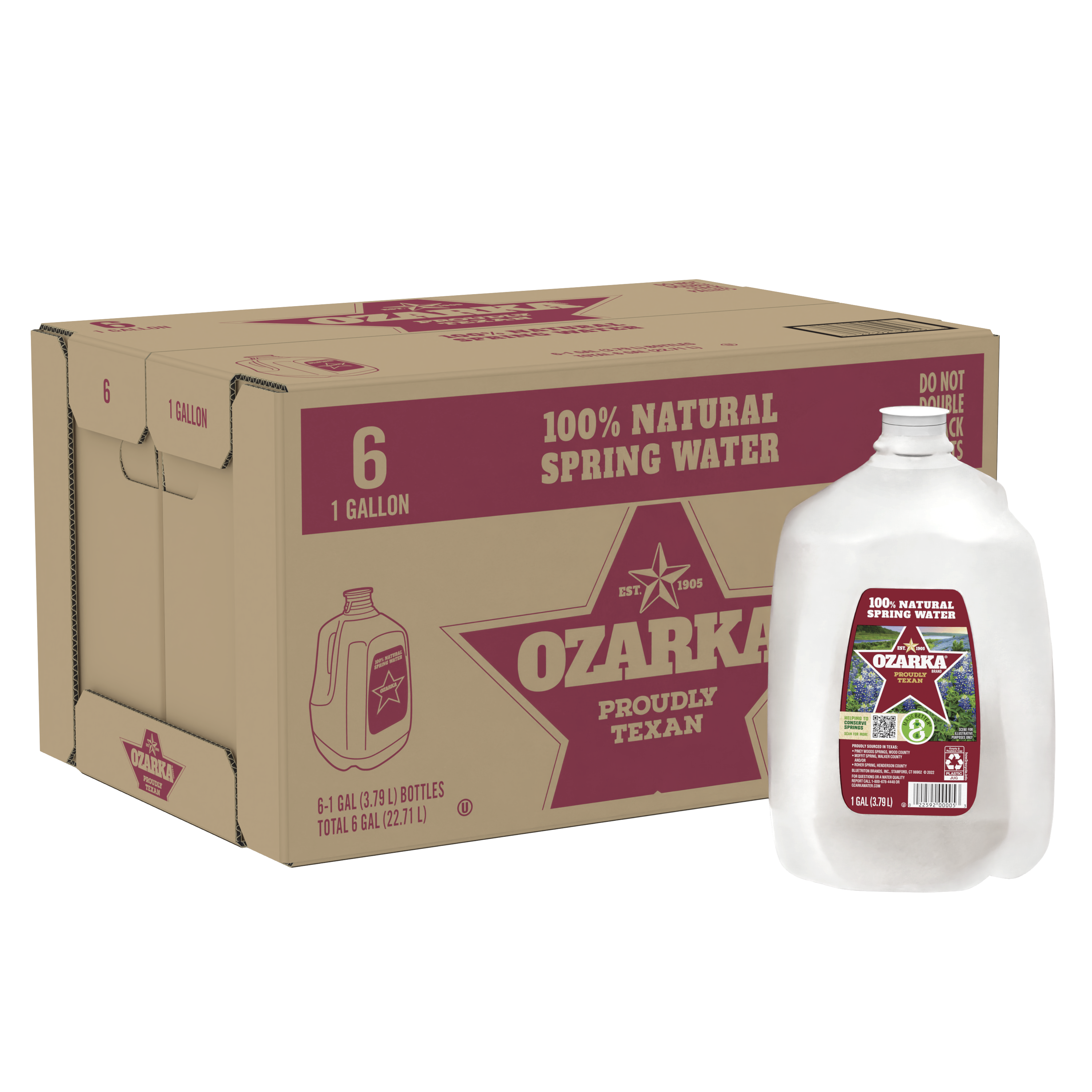 Ozarka® Spring Water 1 Gallon - Bottle - Case of 6