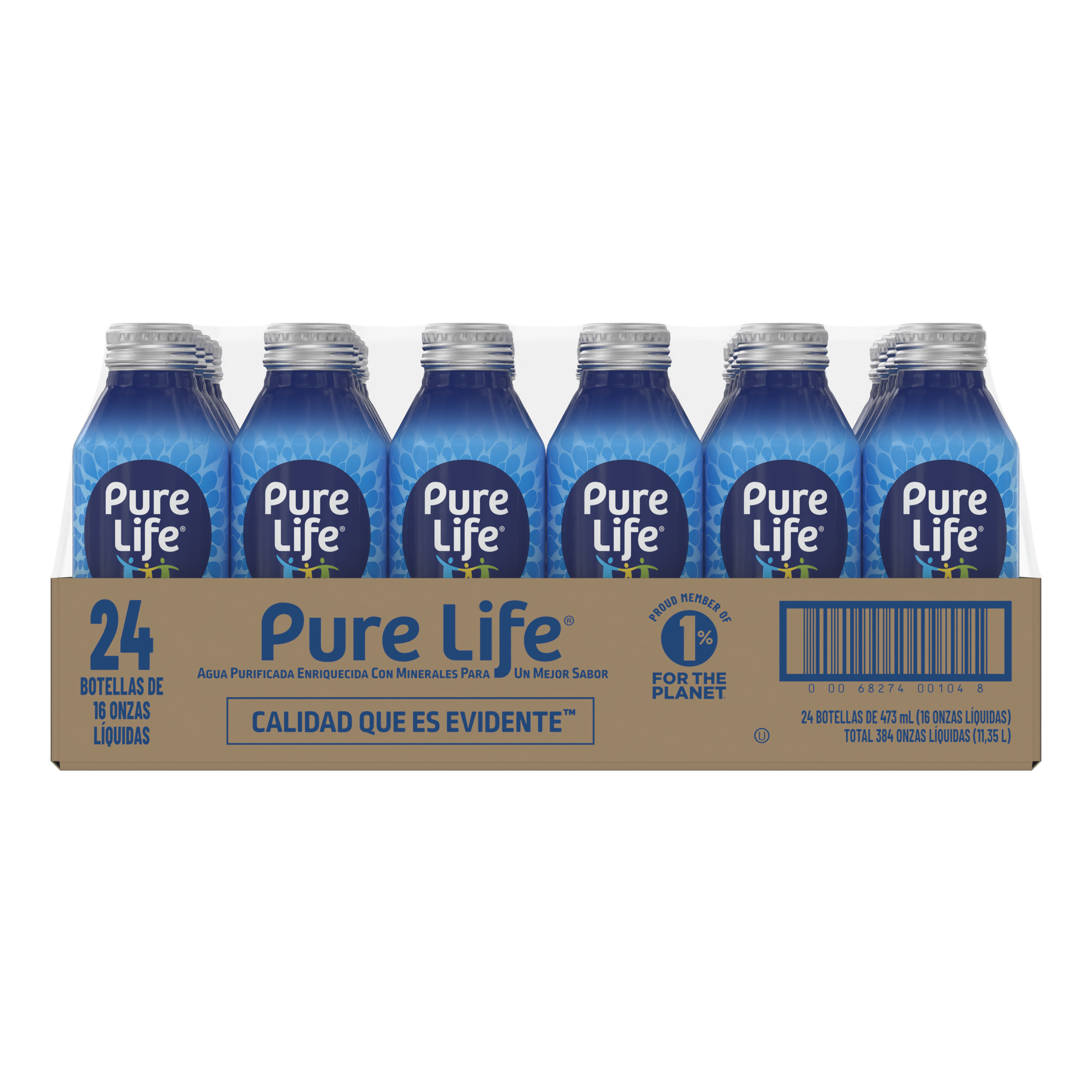 Pure Life® Purified Water Aluminum Bottle 16oz (24 Pack)