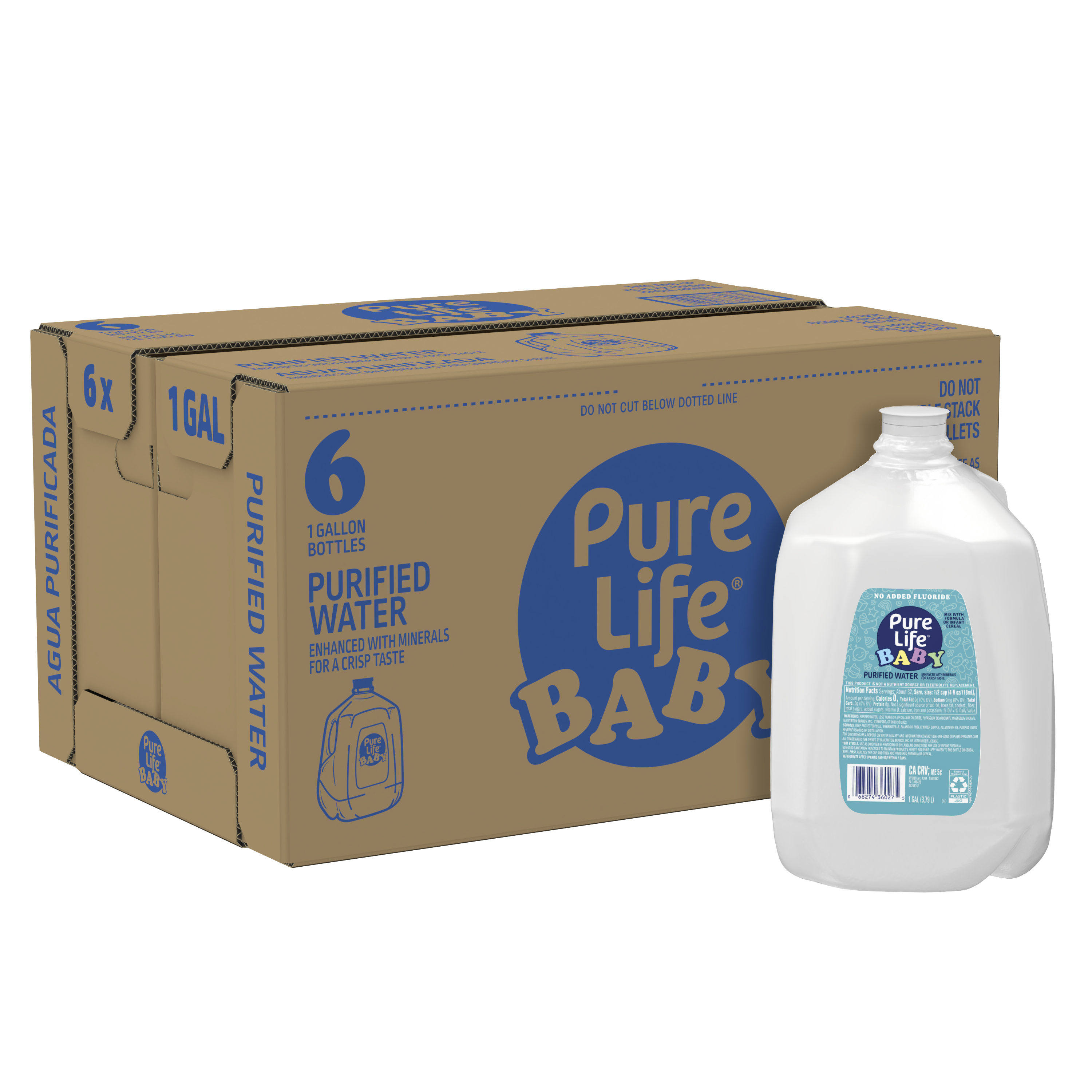 Pure Life® Baby Purified Water 1 Gallon Jug (6 Pack)