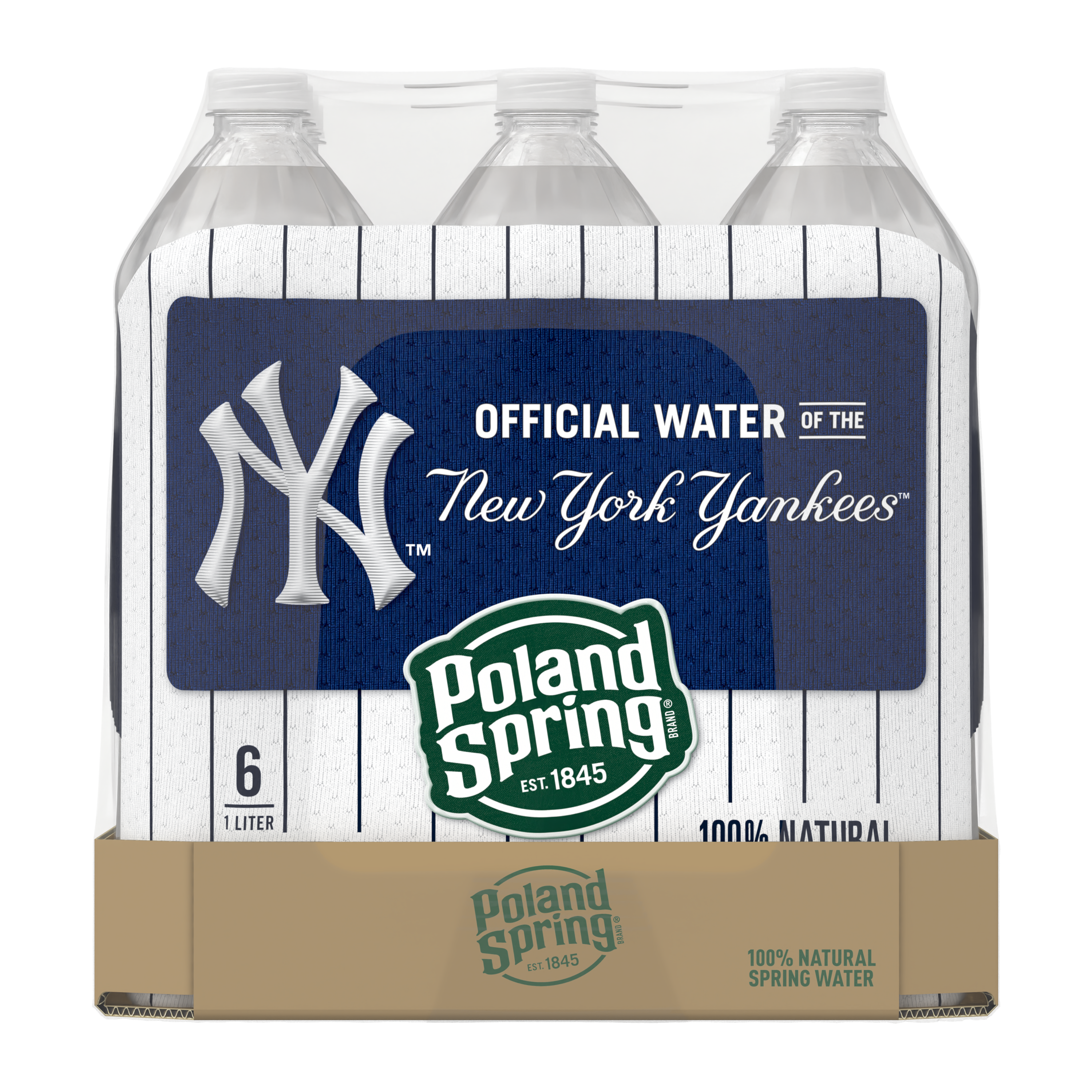 Poland Spring® Maine Spring Water 1 Liter, New York Yankees™ Pinstripes (12 Pack)