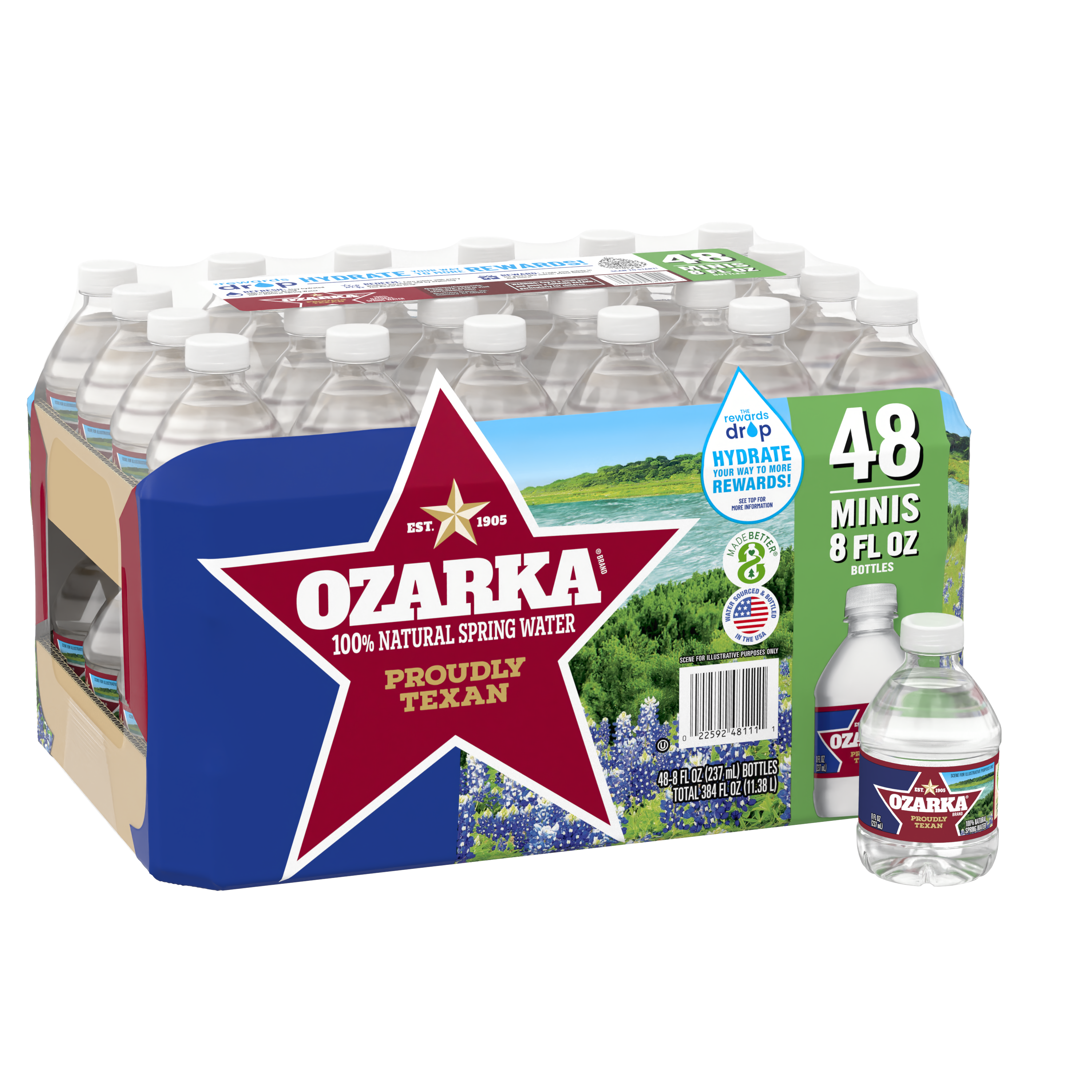 Ozarka® Spring Water .5 Pint (8 fl oz) - Bottle - Case of 48