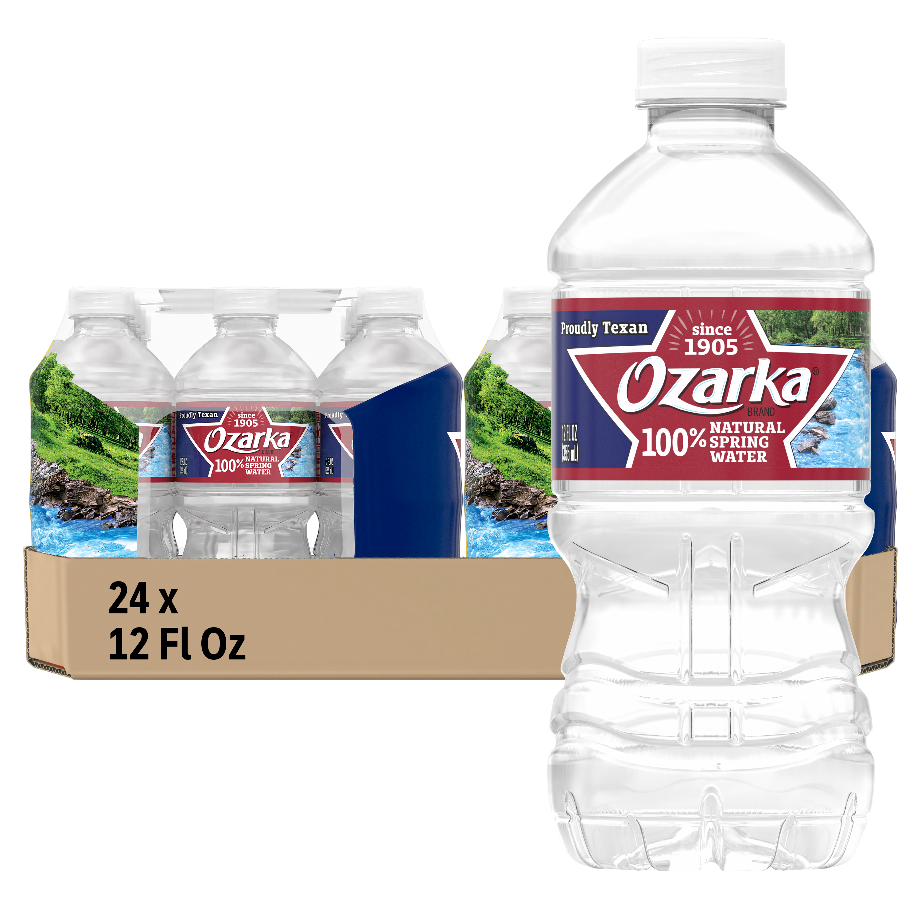 OZARKA Brand 100% Natural Spring Water, 12-ounce plastic bottles (Pack of 24)