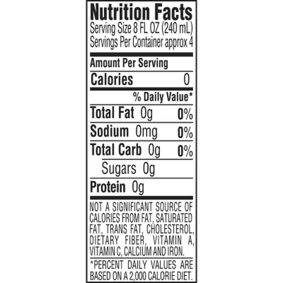 Ice mountain Spring water product detail 8 fl oz single nutrition facts
