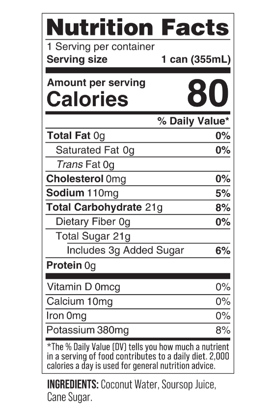 Coaqua Still Coconut Water, Soursoppin', 12 oz, Can, Pack of 12