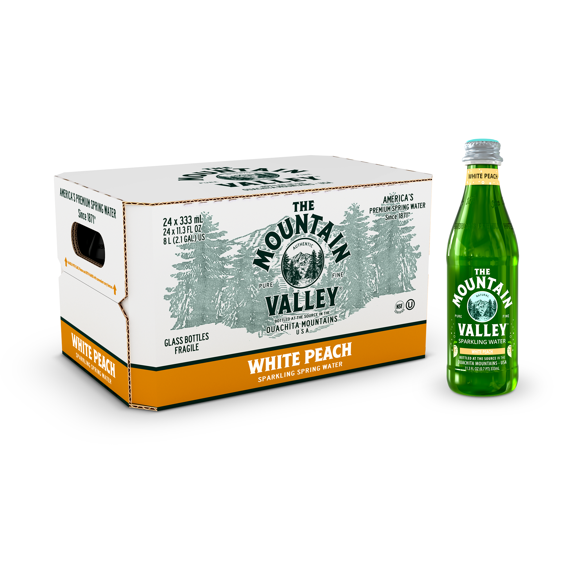 The Mountain Valley® Spring Water White Peach Sparkling Water
