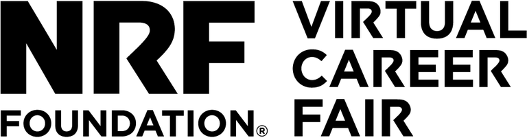 A wordmark with bold, blocky, and white letters reads NRF Foundation Virtual Career Fair.