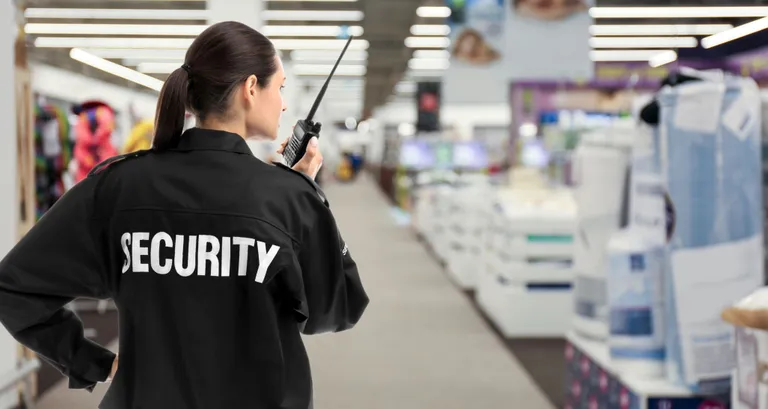 Security personnel in a retail store.