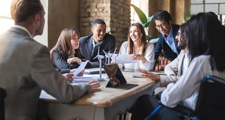 Professionals in conversation