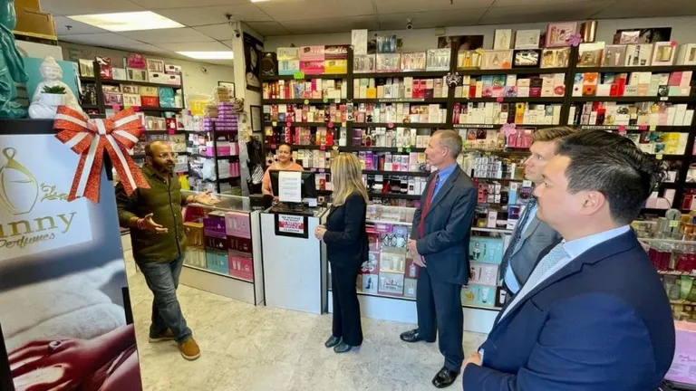 DA Summer Stephan visiting a store.