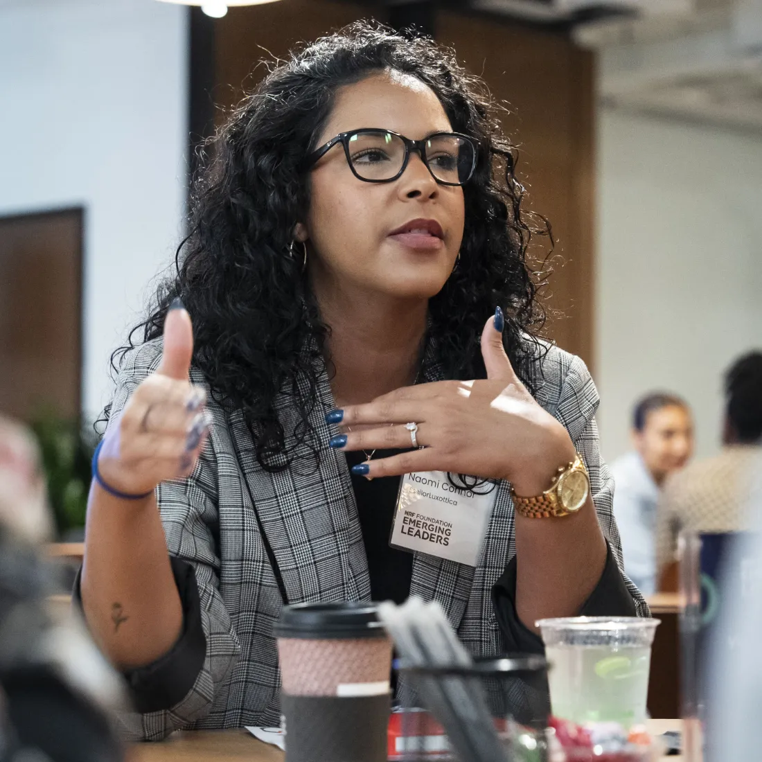 A woman tells a anecdote from her work experience during a sharing session at the Emerging Retail Leaders Summit.