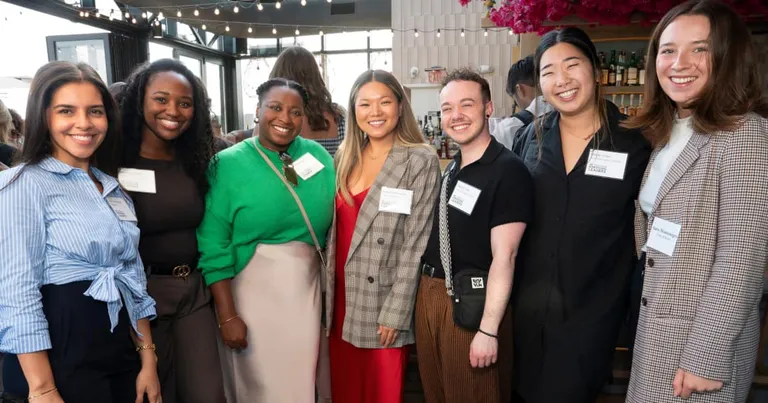 Emerging Leaders pose for a photograph during a break for refreshments and networking.