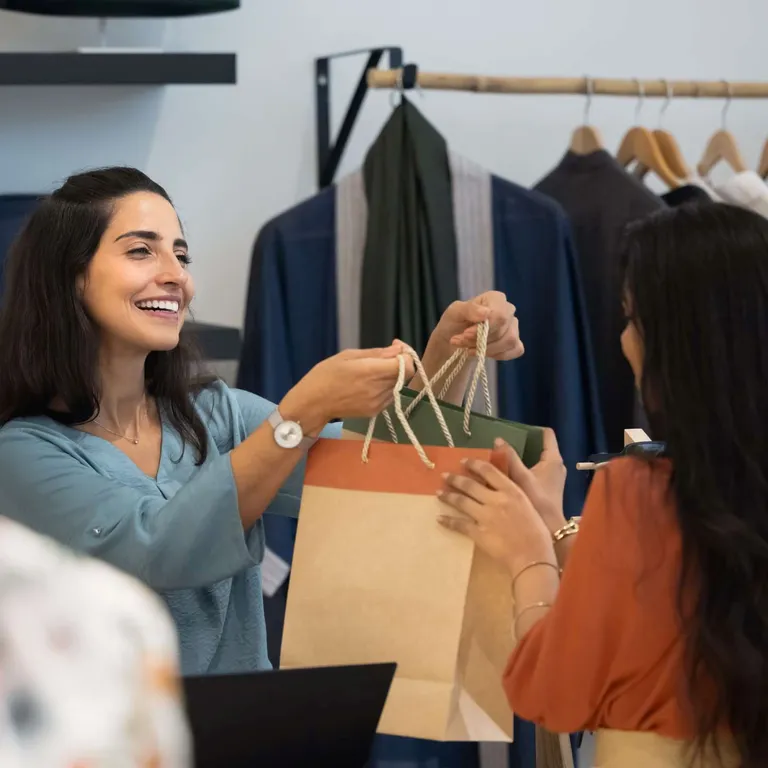Women shopping for clothes.