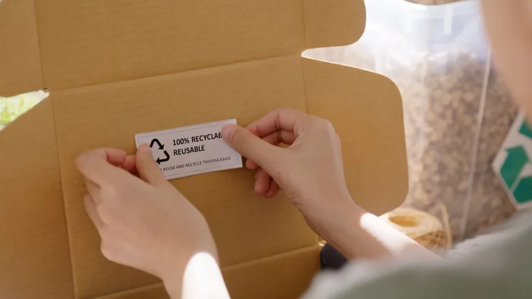 Reusable packaging label