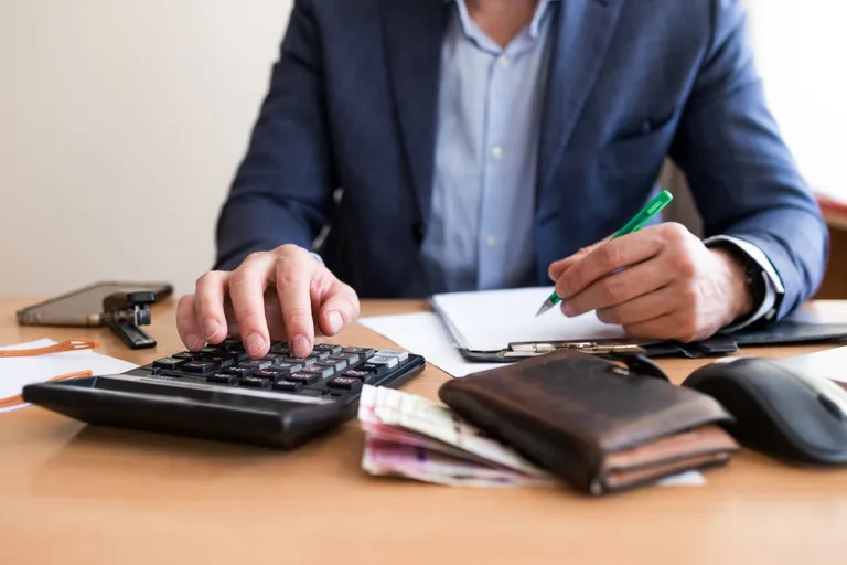 Person doing their taxes.