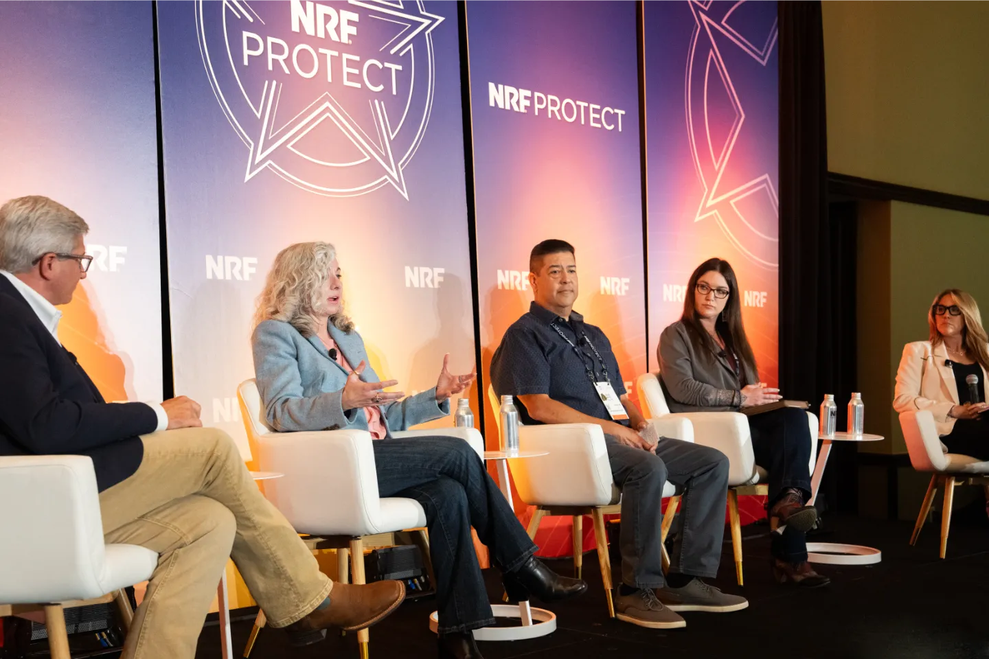 Represenatives from multiple retail and loss prevention companies discuss on-stage at NRF PROTECT about multi-generational workforce engagement strategies for today’s workforce.