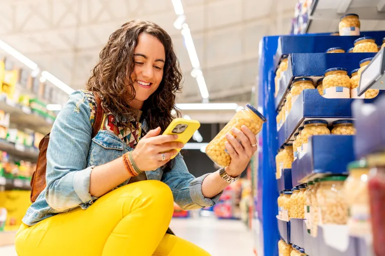 A woman on her phone.