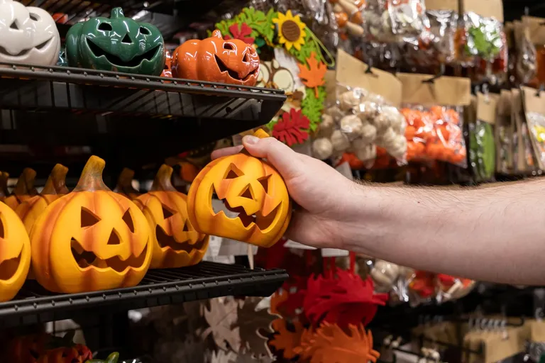 Halloween decorations at the store.