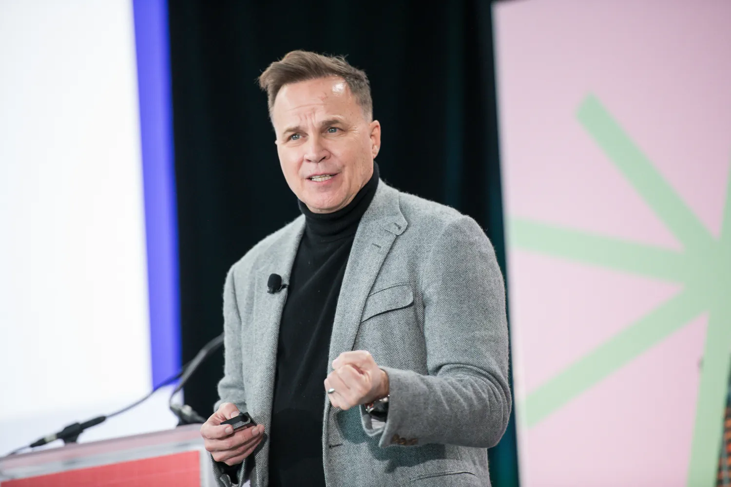 Kevin Kelley talks about safety and the comfort of a bookstore while walking the stage at NRF'26: Retail's Big Show.