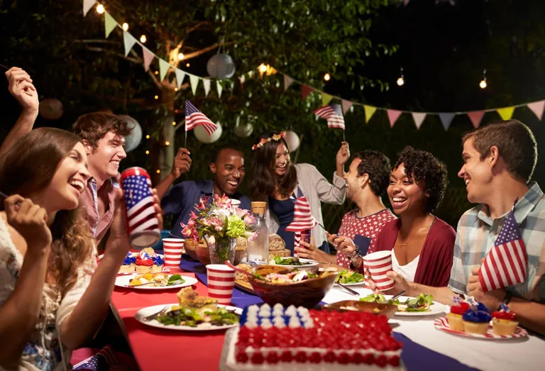 People celebrating the 4th together at the table