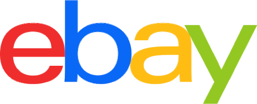 eBay logo with lowercase letters in bold, colorful font — red e, blue b, yellow a, and green y — slightly overlapping each other.