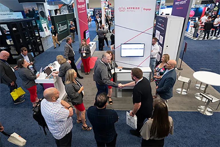 Professionals connecting with customers at an expo