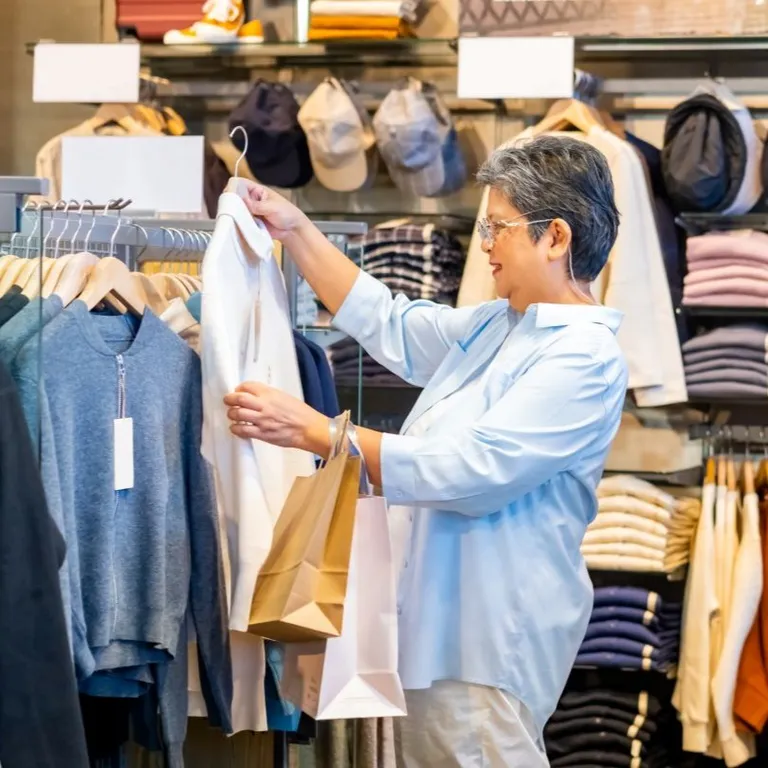 Women shopping for the holidays.