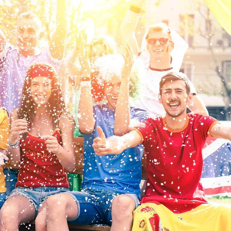 People celebrating the world cup.