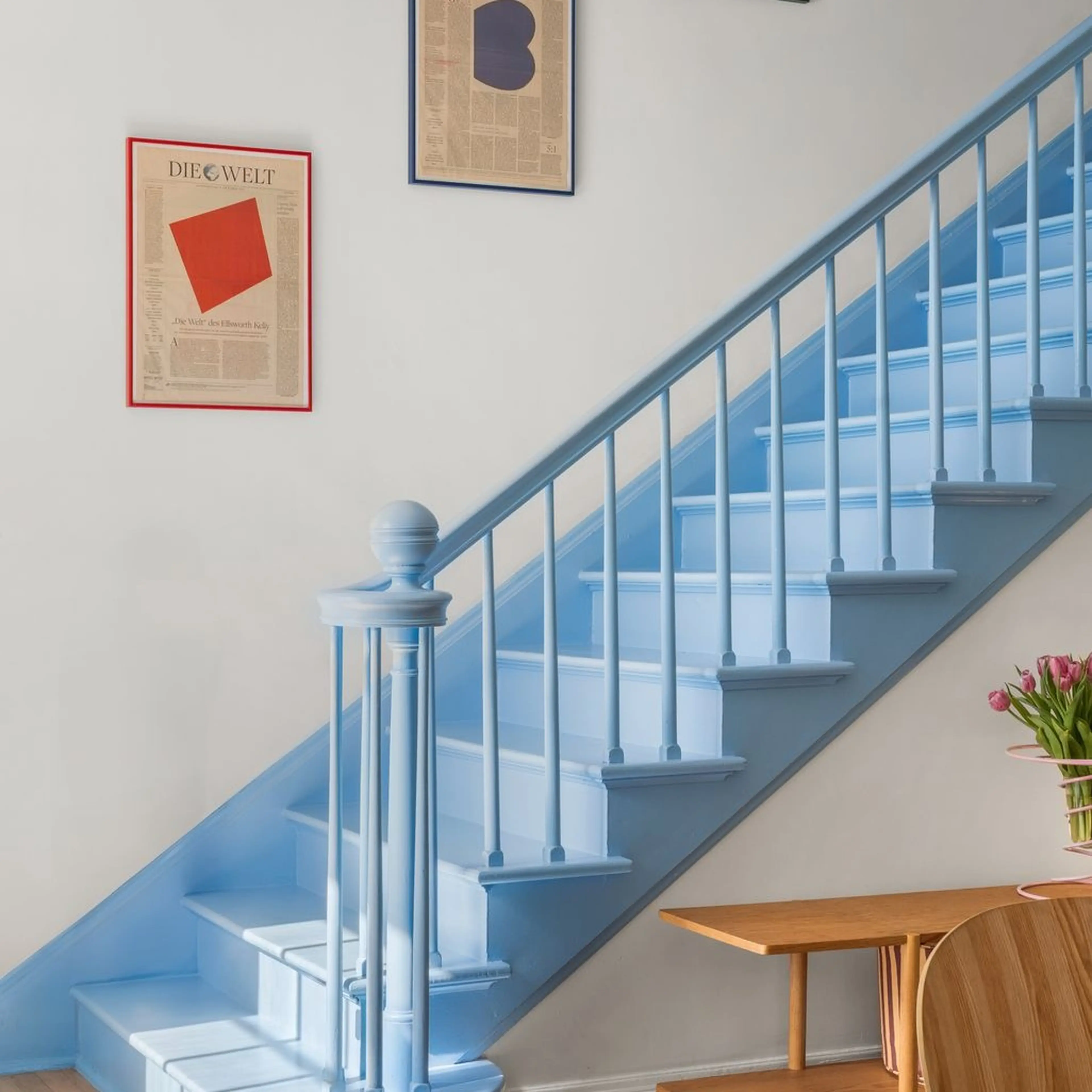 Powder blue staircase