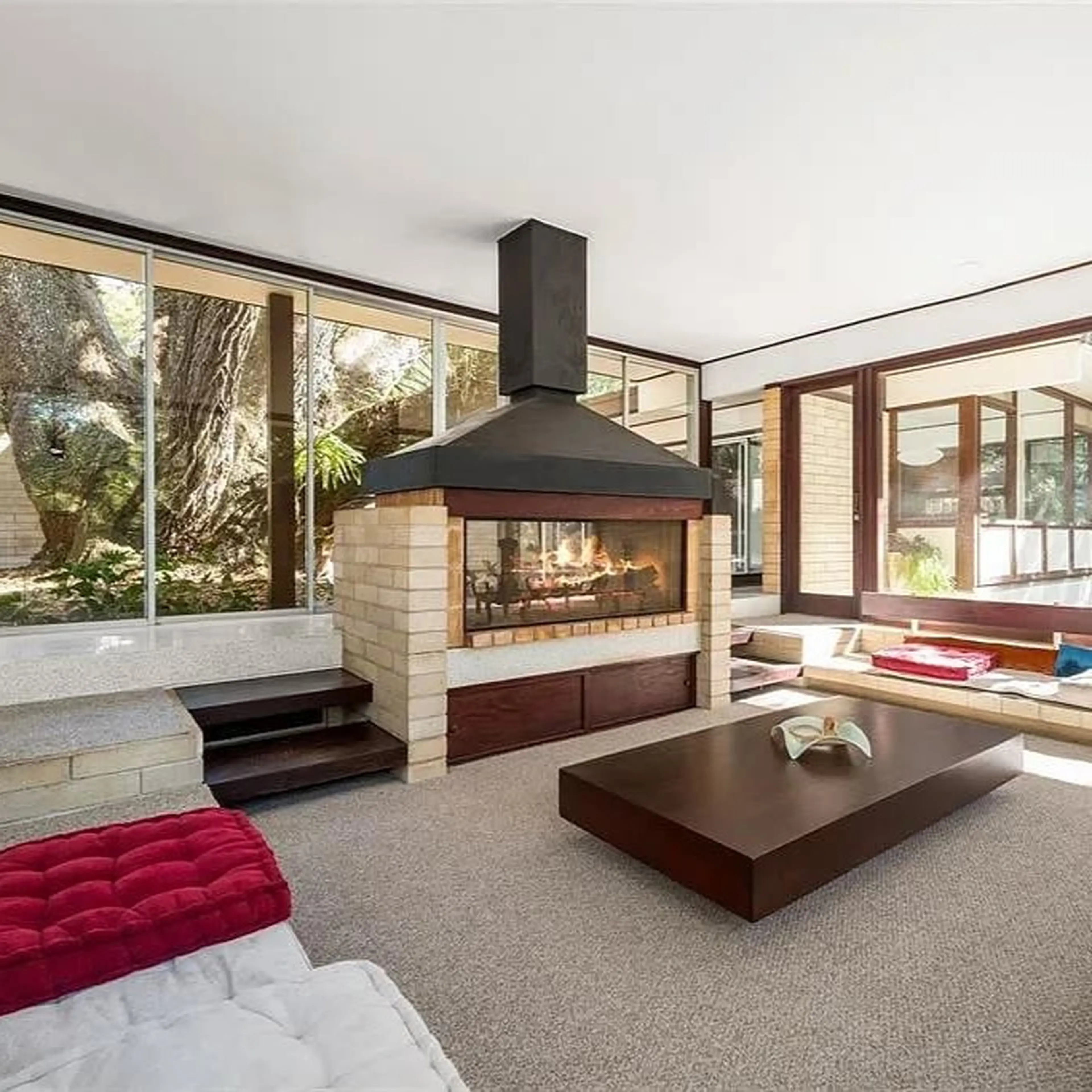 Home with fireplace